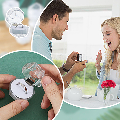 50Pcs Octagonal Transparent Plastic Ring Boxes&nbsp;OBOX-DC0001-02A