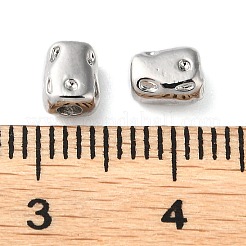 ラックメッキ真鍮スペーサービーズ  ナゲット  プラチナ  5.5x4.5x3.5mm  穴：1mm&nbsp;KK-WH0084-13B-P