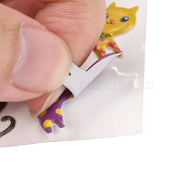 3d漫画のPVCバブルステッカー  日記用  ノートブック  猫の模様  10~30x6~31mm&nbsp;DIY-A016-01E