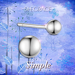 Rhodium Plated 925 Sterling Silver Stud Earrings&nbsp;JE710A-02