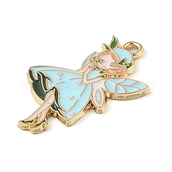 Golden Plated Alloy Eanaml Pendants&nbsp;PALLOY-S184-04G-B