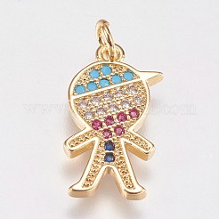Brass Micro Pave Cubic Zirconia Pendants&nbsp;KK-I614-061