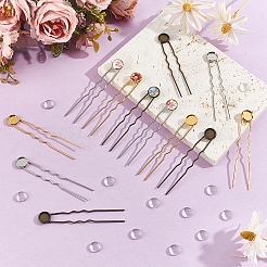 36Pcs 3 Colors Iron Hair Fork Findings&nbsp;IFIN-UN0001-25