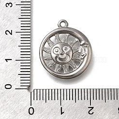 304ステンレスペンダント  月と太陽の魅力  変色防止  ステンレス鋼色  21x18.5x4.5mm  穴：1.4mm&nbsp;STAS-C119-10P