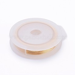 ジュエリー製作用丸銅線  ライトゴールド  26ゲージ  0.4mm  約15m /ロール&nbsp;LS-CWIR-WH0001-0.4mm-07-1