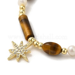 Brass Star Charm Bracelet&nbsp;BJEW-C051-43G