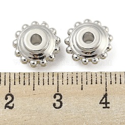 CCBプラスチックビーズ  花  プラチナ  10x5.5mm  穴：2.5mm&nbsp;CCB-P013-20B-P