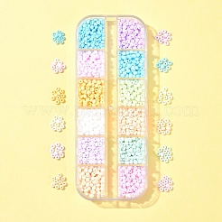 60g 12色 8/0個 不透明ガラスシードビーズ  丸い穴  つや消し色  ラウンド  ミックスカラー  3~4x2~3mm  穴：0.8mm  5 G /カラー&nbsp;SEED-FS0001-28