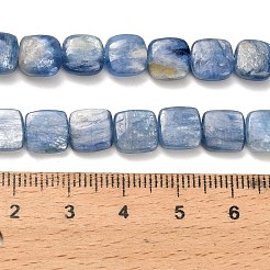 天然石カヤナイトビーズ連売り  正方形  8~8.5x8.5x2.5~3.5mm  穴：0.7mm  約50~52個/連  15.91~16.02''（40.4~40.7センチメートル）&nbsp;G-H335-L01-8mm