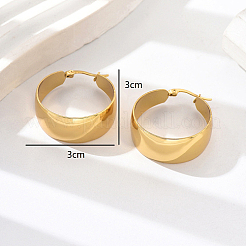 女性用304ステンレスフープピアス  丸いリング  18KGP本金メッキ  30x30mm&nbsp;RH3745-2