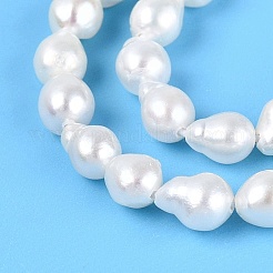 天然有核パールビーズ連売り  けし真珠  ライス  乳白色  3~8x2.5~4.5mm  穴：0.5mm  約59~103個/連  15.16~15.55インチ（38.5~39.5cm）&nbsp;PEAR-N012-02P-01