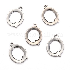 変色しにくい304ステンレススチールのアルファベットチャーム  ステンレス鋼色  文字.q  12.5x9x1mm  穴：1mm&nbsp;STAS-H122-Q-P