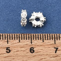Brass Micro Pave Clear Cubic Zirconia Spacer Beads&nbsp;KK-Z156-13S-02