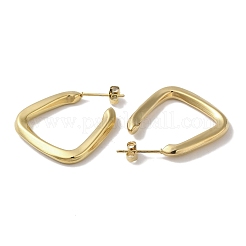 女性用三角形 304 ステンレススチール スタッド イヤリング  18KGP本金メッキ  28.5x3mm&nbsp;EJEW-I303-04G