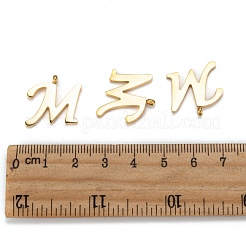 304ステンレスペンダント  頭文字  文字.m  ゴールドカラー  18x19x2mm  穴：2mm&nbsp;STAS-F129-M-G