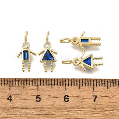 Brass Micro Pave Cubic Zirconia Pendants&nbsp;KK-D339-02G-09