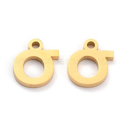 304ステンレスペンダント  マットなスタイル  ギリシャ語のアルファベット  金色  文字.s  文字.s：10x9x1.5mm  穴：1.5mm&nbsp;STAS-F267-10S-G