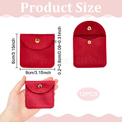 12Pcs Velvet Jewelry Storage Bags with Snap Button for Earrings Rings Bracelets&nbsp;ABAG-UN0001-17B