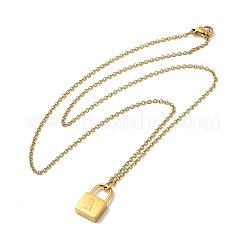 304 Stainless Steel Rolo Chain Pendant Necklaces&nbsp;NJEW-S444-01G-01