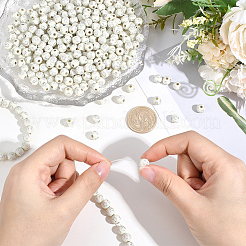 800個メッキアクリルビーズ  シルバーライン入り  クロスの丸  ベージュ  8mm  穴：2mm&nbsp;PACR-PA0001-24
