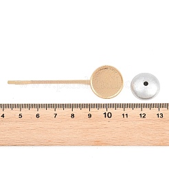 合金ヘアボビーピンパーツ  プラチナ·ゴールデン  フラットラウンド  プラチナ·ゴールデン  68x20x10.5mm&nbsp;FIND-G112-01C