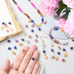 16Pcs 4 Styles September Birthstone Natural Lapis Lazuli Pendant and Connector Charms&nbsp;PALLOY-SW00117