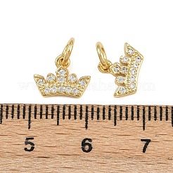 Brass Micro Pave Clear Cubic Zirconia Charms&nbsp;KK-A269-29G