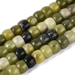 天然岫岩のヒスイのビーズ連売り  バレル  8~8.5x5.5~6mm  穴：0.8~1mm  約61~66個/連  14.76~15.16インチ（37.5~38.5cm）&nbsp;G-Q616-02A-07