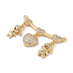 Brass Pave Cubic Zirconia Pendants&nbsp;KK-M287-05G-C