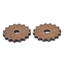ウォールナットウッドペンダント  ギアチャーム  キャメル  23.5x2.5mm  穴：4.5mm&nbsp;WOOD-F013-18