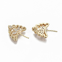 Brass Micro Pave Clear Cubic Zirconia Peg Bails Pendants&nbsp;KK-S356-120G-NF