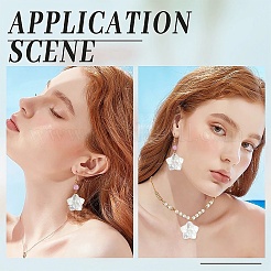 4Pcs Natural White Shell Mother of Pearl Shell Pendants&nbsp;SSHEL-YW0001-10