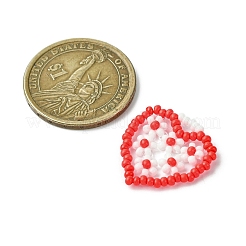 Glass Seed Beaded Heart with Flower Pendants&nbsp;PALLOY-MZ00529-01