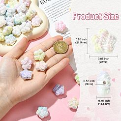 UVメッキ編み込み不透明アクリルビーズ  グラデーションカラー  花  21.5x22x11.5mm  穴：3mm&nbsp;MACR-CJC0016-09B