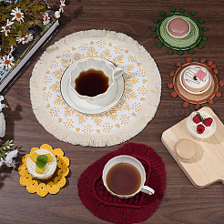 2Pcs Cotton Macrame Cup Mats&nbsp;AJEW-DJ0001-90