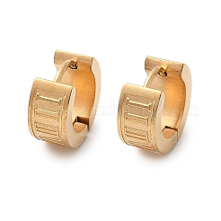 304ステンレススチール研磨効果フープピアス  イオンプレーティング（ip）  ゴールドカラー  13.5x6mm&nbsp;EJEW-M001-39G