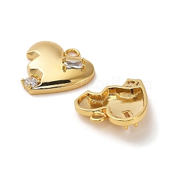 Brass Micro Pave Cubic Zirconia Pendants&nbsp;KK-P285-12G