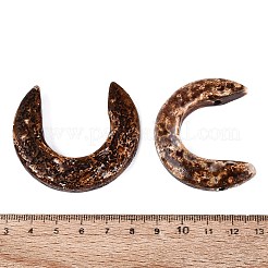 天然樹皮瑪瑙の大きなペンダント  馬蹄チャーム  鉄とベイルにスナップ  プラチナ  48~52x39~46x9~10mm  穴：2~2.5mm&nbsp;G-Q606-13