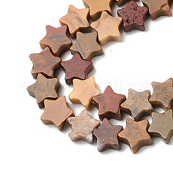 天然石オーシャンジャスパービーズ連売り  スター  5.5~6x5.5~6x2.5mm  穴：1mm  約76個/連  15.31~15.35''（38.9~39センチメートル）&nbsp;G-H087-C08-01
