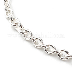 304ステンレススチールアズキチェーンブレスレット  銀  7-1/4インチ（18.5cm）&nbsp;BJEW-JB06334