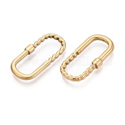304ステンレススチールリンクリング  オーバル  イオンプレーティング（ip）  18KGP本金メッキ  25x12.5x3mm&nbsp;STAS-N115-66G