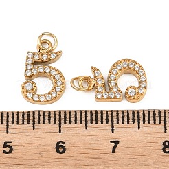 304ステンレススチールラインストーンペンダント  数字のチャーム  イオンプレーティング（ip）  ゴールドカラー  数  13x8.5x2mm  穴：2.5mm&nbsp;STAS-N133-03F-G