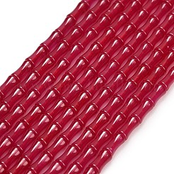 研究室で作られた赤いコランダムビーズ連売り  竹の棒  6x3mm  穴：0.5mm  約64~65個/連  15.24~15.31''（38.7~38.9センチメートル）&nbsp;GG-CBAC488-03A