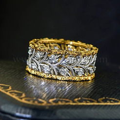 Brass Micro Pave Clear Cubic Zirconia Finger Rings&nbsp;FS-WG88BF1-01