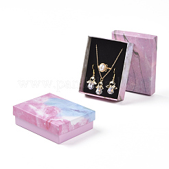 厚紙箱ジュエリーセットボックス  内部のスポンジ  長方形  空色  9.2x7.1x2.8cm&nbsp;CBOX-G018-C02