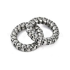 Skull Ring 316 Surgical Stainless Steel Hoop Nose Rings&nbsp;EJEW-G416-19B-AS