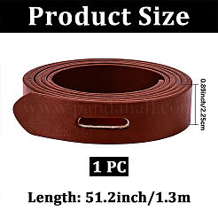 PU合成皮革ノットストラップベルト  サドルブラウン  1300x22.5x2.5mm&nbsp;AJEW-CL0005-07