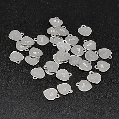 925スターリングシルバーハートチャーム  s925スタンプあり  バレンタインのギフトの  銀  5.5x6x0.6mm  穴：0.5mm  約152個/20g&nbsp;STER-F017-01