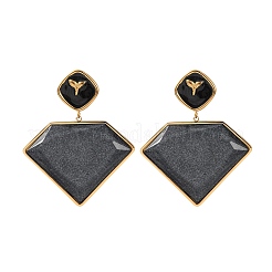 304 Stainless Steel & Acrylic Dangle Stud Earrings&nbsp;EJEW-T054-04G