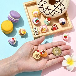 12Pcs 12 Styles Cute Fruit Cake Themed Resin Pins&nbsp;JEWB-CJ0003-11